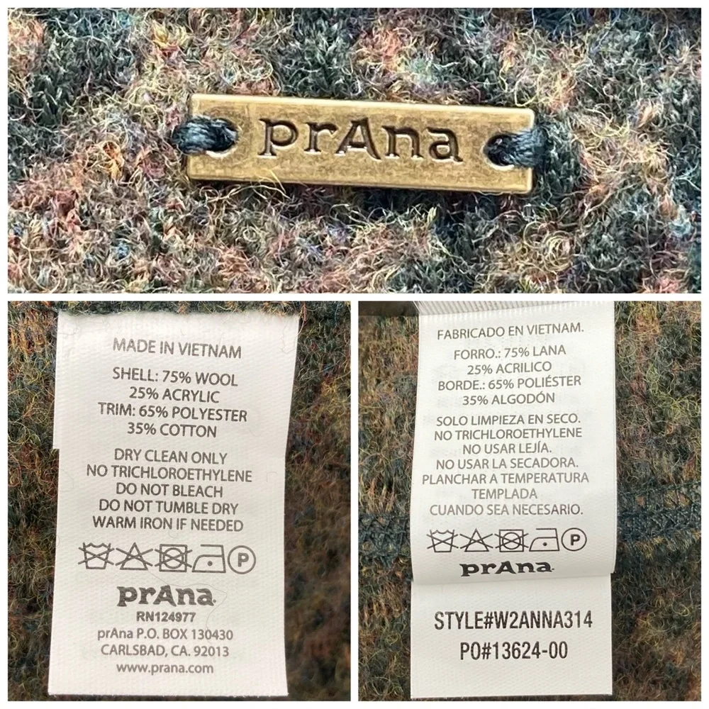 PRANA Annabel Wool Blends Jacket Green and Tan Size Small - Picture 14 of 17